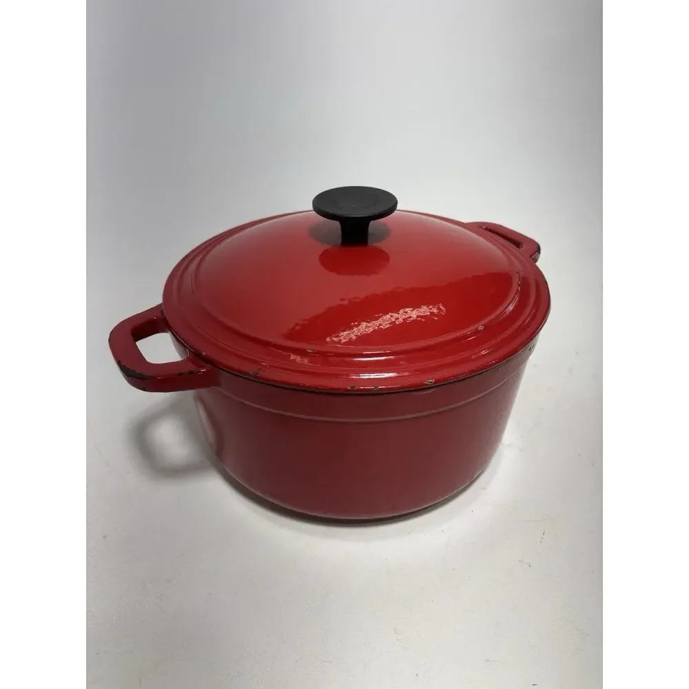 Martha Stewart Cast Iron Dutch Oven Red Enamel 10